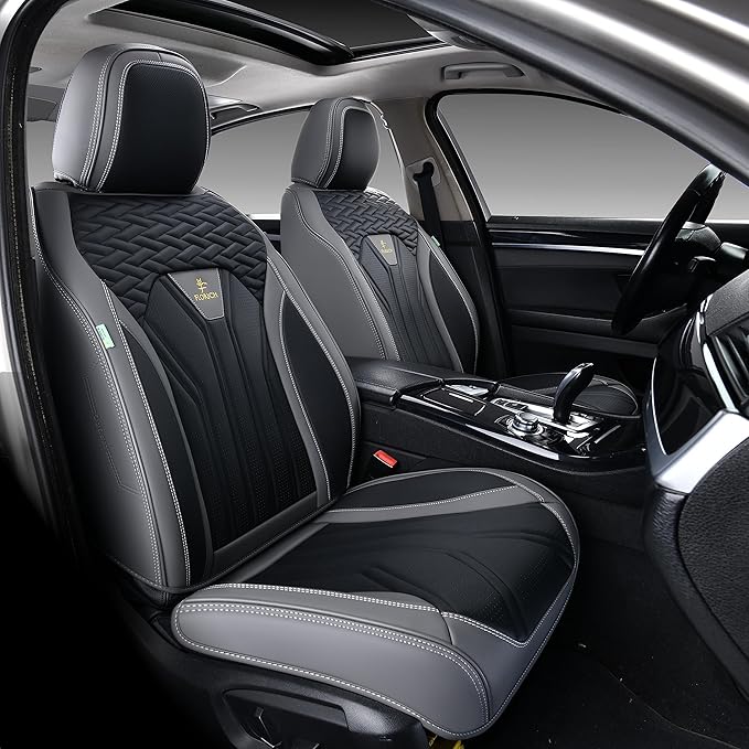 FLORICH Leather Seat Covers, Seat Covers Full Set, Car Seat Protectors 5 Seats, Automotive Seat Covers Fit for Most Cars Truc