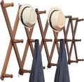WEBI Accordion Wall Hanger,Expandable Wooden Coat Rack Wall Mounted,Accordion Hat Rack for Wall,Accordion Hook Rack for Hats,