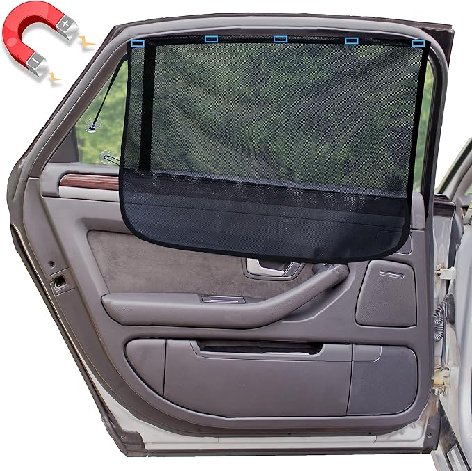 EcoNour Magnetic Car Side Window Sun Shade (1 Pack) | Rear Window Sunshade Covers & Blocks UV Rays | Baby Shades for Side Windows Ensures Privacy Protection | Baby Car Travel Accessories (26"x19")