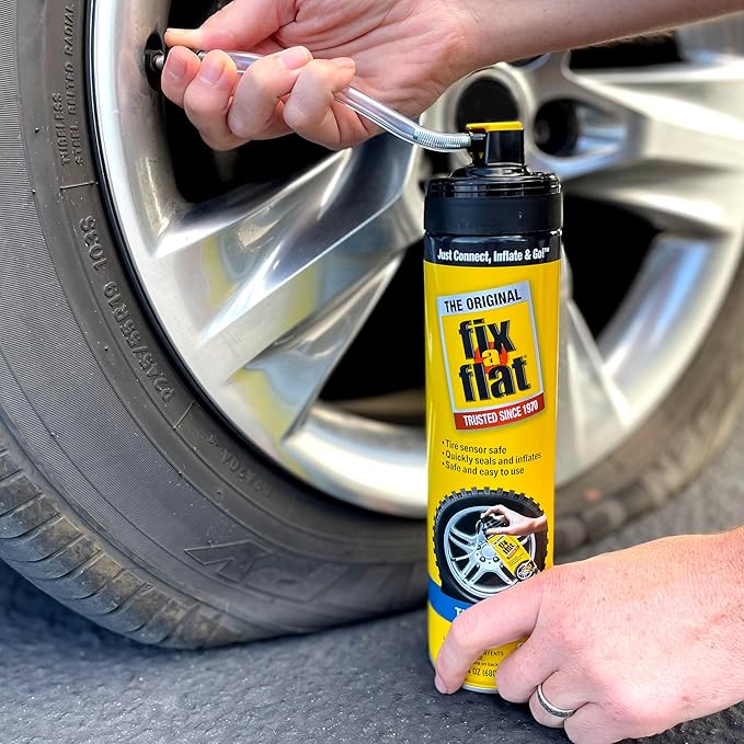 Fix-A-Flat S60369 Aerosol Emergency Flat Tire Repair and Inflator, for X-Large Tires, Eco-Friendly Formula, Universal Fit for