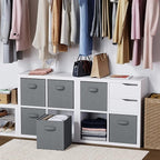 Storage Cubes Pack Of 8 - Standard Size Cube Storage Bin 10.5x10.5x11 With Dual Handles For Easy Carrying- Fabric Storage Bin