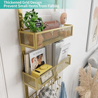 HapiRm Over The Door Hanger with Coat Hooks and 2 Baskets, Rustproof & Waterproof Over The Door Hooks, Storage Organizer for 