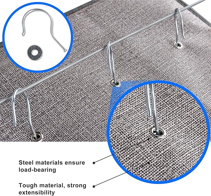 Libeder Hanging Closet Organizers - 30 Section Shoe Shelves, Space Saving Shoe Holder Grey