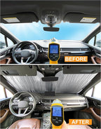 YelloPro Custom Fit Reflective Front Windshield Sunshade for 2017 2018 2019 2020 2021 2022 Ford Super Duty F-250 F250 F-350 F350 F-450 F450 F-550 F550 2Door 4Door Pickup, UV Reflector Sun Protection