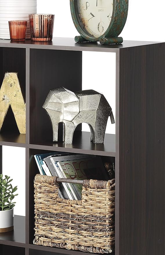 Whitmor 12 Cube Bookcase, 4 Tier Stackable MDF Bookself, Open Storage Display Organizer, Storage Cabinet for Living Room, Bed