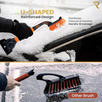 RevLux 27” Snow Brush and Ice Scraper for Car Windshield – Heavy Duty Snow Remover for Cars, SUVs & Trucks | Soft Non-Scratch Bristles | Detachable ABS Ice Scraper | Winter Windshield Cleaning Tool