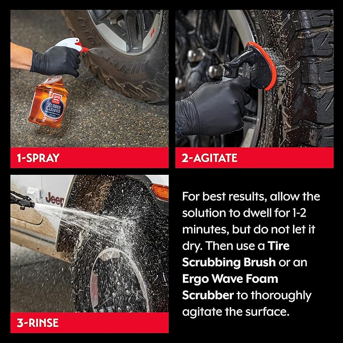 Griot's Garage Rubber Cleaner for Car Cleaning and Detailing, Works on Tires, Trims, and Moldings 11137, One Gallon