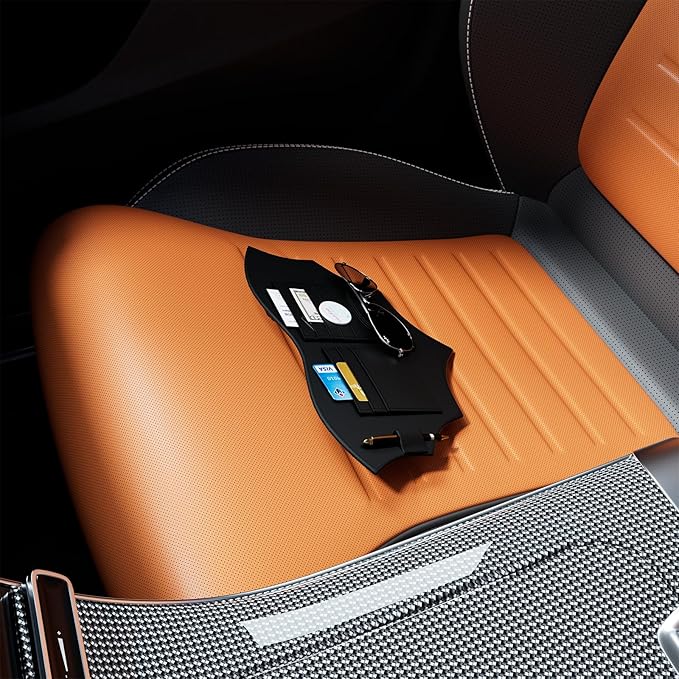 Car Visor Organizer, Multifunctional Auto Interior Accessories Storage Pocket Sun Visor Pouch for Card License Registration Document Pen Key Interior Accessories Pocket Organizer