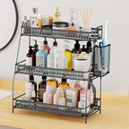 Vintage 3 Tier Spice Rack Organizer for Kitchen Counter, Bathroom Counter Organizer with Bonus Basket, 3 Tier Bathroom Counte