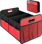 YSSOA 2 Compartments Car Trunk Organizer, 600D Oxford Polyester Car Storage, Anti-slip 14" D x 22" W x 12" H Collapsible