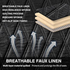 Leader Accessories Universal Black Faux Linen Rear Car Seat Cover Size S - Bench Seats Protector for Most Vehicles Cars Truck