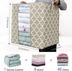 WISELIFE Storage Bags 3 Pack/100L Large Blanket Clothes Organization and Storage Containers for Comforters,Bedding, Foldable 