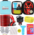Car Emergency Roadside Tool Kit, Auto Emergency Kits Vehicles, with Jumper Cables kit，Car Safety Roadside Assistance Kit,Head