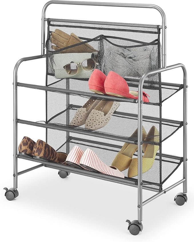 Whitmor 4-Tier Metal & Mesh Shoe Rack, Gunmetal