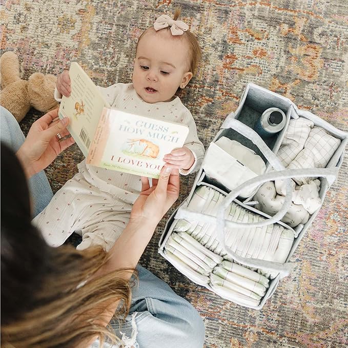 PUTSKA Baby Diaper Caddy Organizer Nursery Basket Set Baby Basket Gift Registry Baby Shower List Baby Must Haves Essentials N