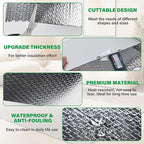winemana Window Insulation Roll, 48IN x 15FT Reflective Heat Shield Bubble Film, Double-Sided Aluminum Foil Insulation, Weatherproof Garage Door Cover for Windows, RV, Basement, Winter & Summer