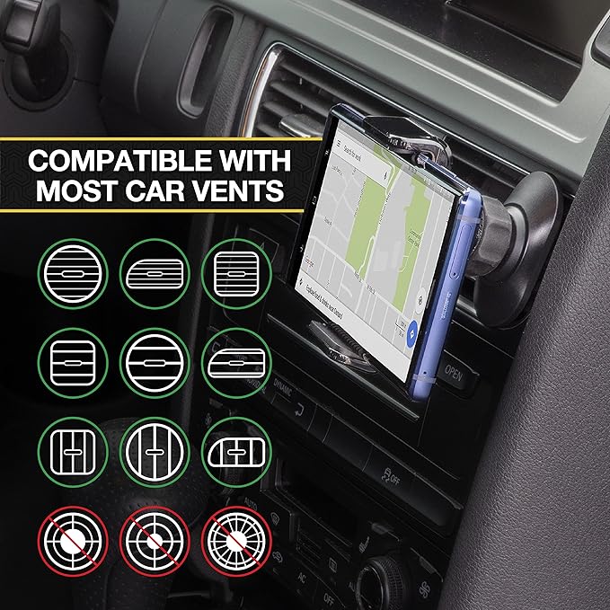 Scosche UH4DVM-SP CarMount 2-in-1 Universal Phone Vent or Dash Mount for The Car | Portable and Adjustable with 360 rotation
