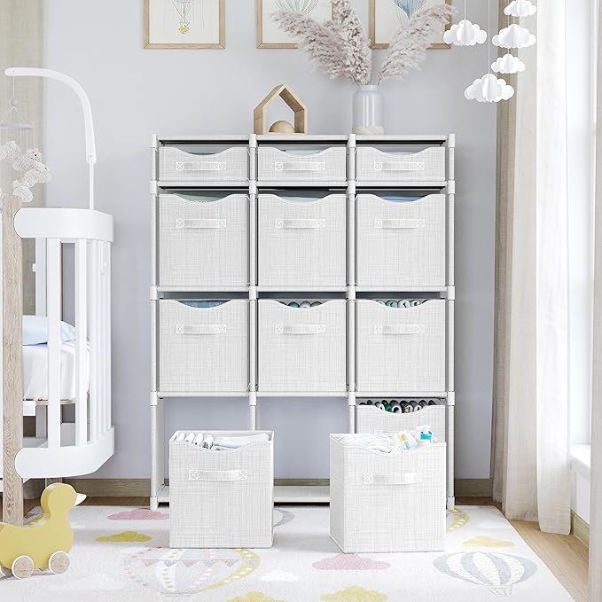 Cube Storage Organizer with Storage Bins Included - The Perfect Closet Organizers and Storage Solution. Includes 12 Storage C