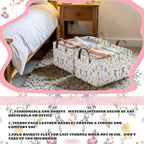 Boao 3 Pcs Watercolor Wildflowers Storage Bin Wildflowers Collapsible Large Storage Baskets for Gifts Canvas Laundry Basket F