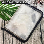 Bracelet Holder Travel Jewelry Organizer Case Transparent Jewelry Storage Book for Earring Necklace Ring with Small Clear Zip