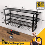 Spampur 420LB Capacity Power Tool Organizer with Charging Station & 6 Outlets | Quick Assembly 4-Layer Heavy Duty Rack for Dr