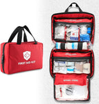 Kitgo First Aid Kit with Hospital Grade Medical Supplies, 220pcs Emergency Medical Trauma Kit, Gift for Dad Husband Great for