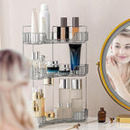 INVSSENE Corner Bathroom Countertop Organizer, Vanity Organizer Trays for Counter, Makeup Organizers, Perfume Tray, Skincare 