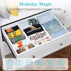 Vtopmart 16 Pack Drawer Dividers for Clothes, 4" High 11.3"-17" Adjustable Expandable Dresser Drawer Organizer, Plastic Drawe