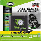 Slime 50165 Flat Tire Puncture Repair, Smart Spair Plus, Emergency Kit for Car Tires, Includes Sealant and Tire Inflator Pump