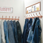 Dseap Coat Rack Wall Mount - 29.5” Long 8-Tri-Hooks Heavy Duty Coat Hanger Rail Wall Hooks for Hanging Coats Hats Clothing Cl