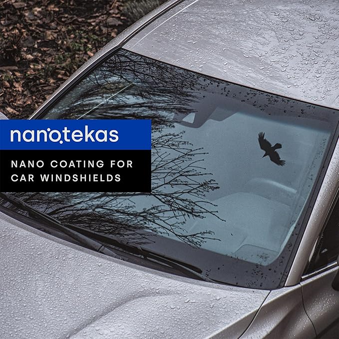 Nano Ceramic Coating for Cars' Windshield: Hydrophobic Glass Coating Spray Kit Provides Advanced Rain Visibility, Repels Dirt