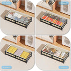efluky 2-Pack Bamboo Under Bed Storage with Wheels, Rolling UnderBed Storage Basket with Large Dust Bag, Under Bed Storage Co