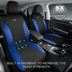 Skechers Car Seat Covers, Work Leather Seat Covers 5-Times Stronger Built-in Webbing, Oxford Fabric Front Seat Cover, Airbag 