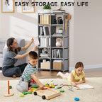 Mavivegue Book Shelf, 12 Cube Storage Organizer, DIY Bookcase, Metal Cube Bookshelf,Tall Book case for Bedroom, Living Room,O