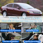 Front Side Half Window Shade Foldable Custom Fit for Honda Civic 2012-2015 Car Window Shades for Side Window Sun Shade UV Protection Heat Insulation for Camping Sleeping 4PCS