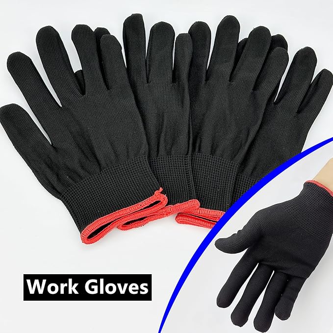 Umaki Automotive Vinyl Wraps Tools Tint Film Kit with 2 Pairs Vinyl Wrap Gloves, 4inch Felt Squeegee, Scraper, Edge Trimmer, Utility Film Knife, Black