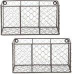 DII Chicken Wire Collection Farmhouse Vintage Wall Baskets, Small Basket, Vintage Grey