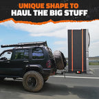 Mockins 40"x40"x6" Extra Deep Square Trailer Hitch Cargo Carrier & 30 CuFt Square Waterproof Cargo Hitch Carrier Bag | 500 Lbs. Capacity Folding Luggage Rack for SUV Car Truck RV & More w/Accessories