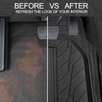 CAR PASS 3 Row Heavy Duty Rubber Car Mats, Deep-Dish All-Weather Floor Mats for 7 Seats 8 Seater 2nd & 3rd, Waterproof Universal Trim to Fit Liner Van,SUV,MPV,7 Passengers Vehicle,(Black 3 Row)
