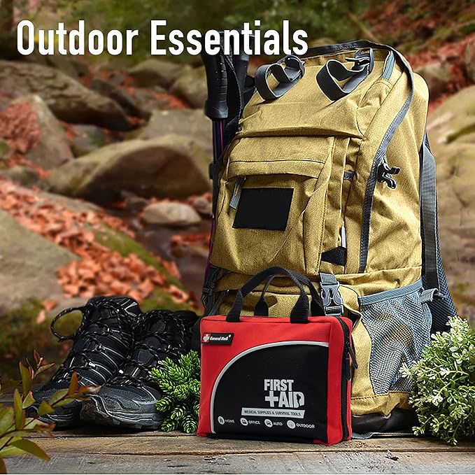 First Aid Kit -160 Pieces Compact and Lightweight - Including Cold (Ice) Pack, Emergency Blanket, Moleskin Pad,Perfect for Tr