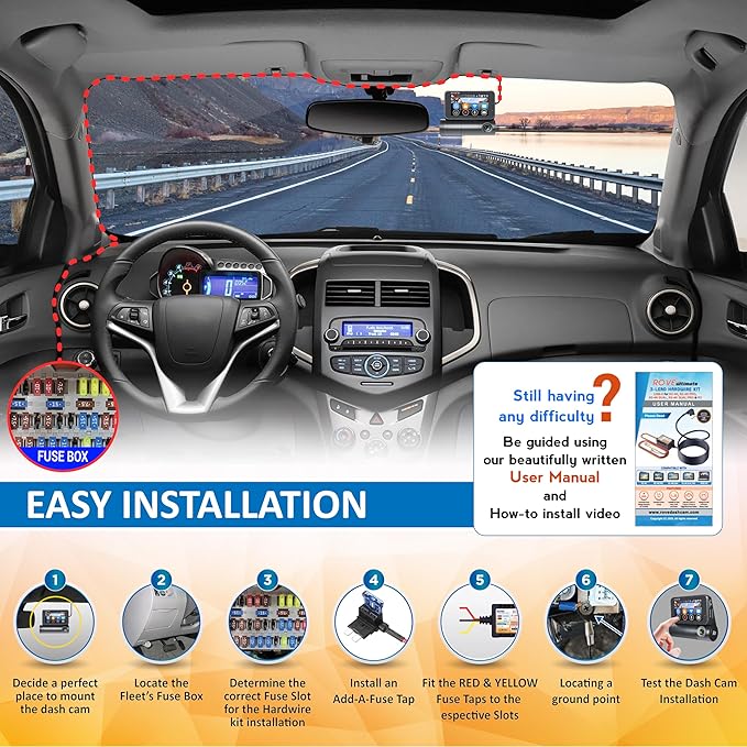 ROVE Ultimate Dash Cam Hardwire Kit with USB-C Port for R2-4K, R2-4K PRO, R2-4K Dual, R2-4K Dual PRO, and R3 Dash Camera Mode