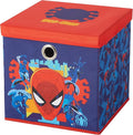 Idea Nuova Marvel Spiderman Collapsible Fabric Storage Cube,10” Organizer Bin with Lid for Bedroom, Playroom, and Closet