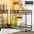 LYNK PROFESSIONAL® Pull Out Spice Organization for Cabinets - 4-3/8 inch Wide – Spice Rack for Inside Cabinets, Slide Out Spi