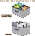 Storage Baskets, 15.7 Inch Woven Fabric Bins, Storage Cubes with Reinforced Handles, Organizer Bins for Closet Shelves, Folda