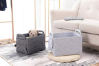 Minoisome Storage Basket Felt Storage Bin Collapsible& Convenient Box Organizer with Carry Handles for Office Bedroom Closet 