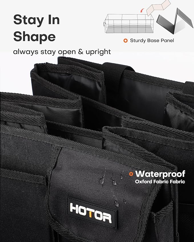 HOTOR Trunk Organizer for Car - Car Organizer, Foldable Trunk organizer for SUVs & Sedans, Sturdy Organization for Car Accesso