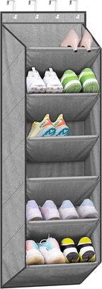 SLEEPING LAMB Shoe Rack for Door with Large Deep Pocket, Over The Door Shoe Organizer for Closet, Dorm and Narrow Hanging Sne