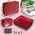 Disney Packing Organisers, Packing Cubes for Suitcases Luggage, Wash Bag (Red Minnie Mouse)