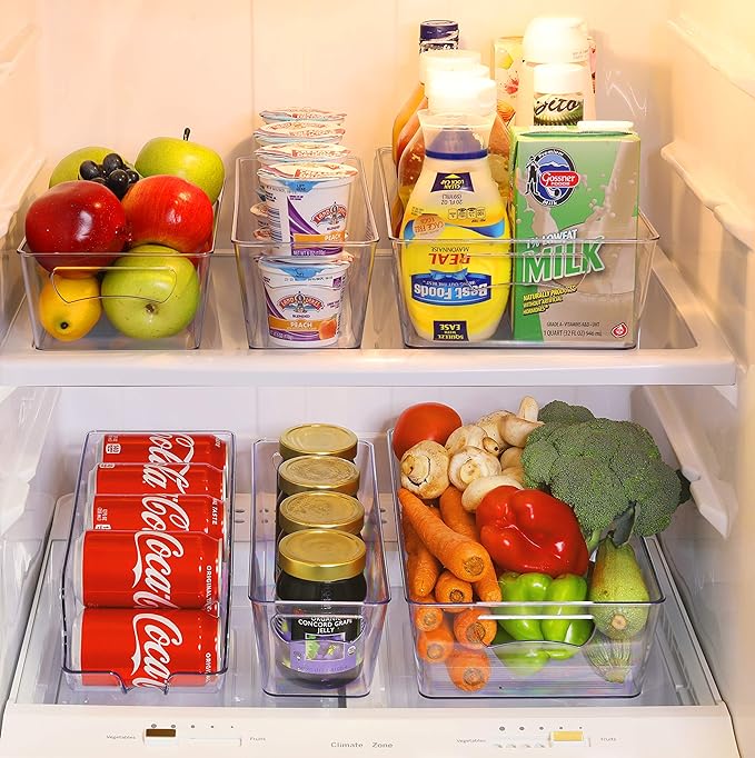 Simple Houseware Refrigerator Storage Organizer Bins, Assorted Set of 6