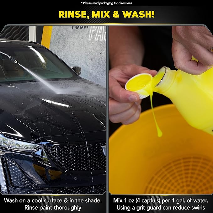 Meguiar's Ultimate Wash and Wax, Car Wash Soap and Wax Cleans & Shines in One Step, Shine & Protect with an Enhanced pH Balanced Car Paint Cleaner, 1 Gallon